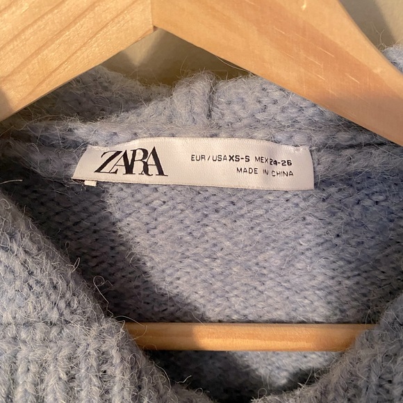 Zara Cropped Wool Zip Up Hoodie - Picture 3 of 4